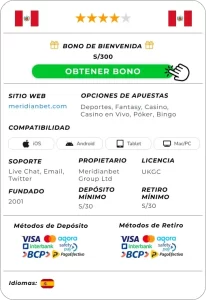meridianbet information Peru